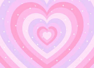 Y2k Heart In Cotton Candy Pink Wallpaper