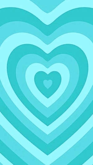 Y2k Heart Shades Of Blue Colours Wallpaper