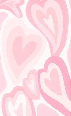 Y2k Hearts With Faded Pink Colour Wallpaper