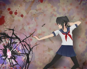 Yandere Simulator Ayano Aishi Battle Pose Wallpaper