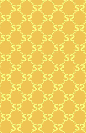 Yellow Aesthetic Gucci Pattern Wallpaper