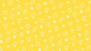 Yellow Aesthetic Laptop Bird Art Wallpaper