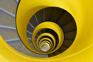 Yellow Aesthetic Laptop Spiral Tunnel Wallpaper