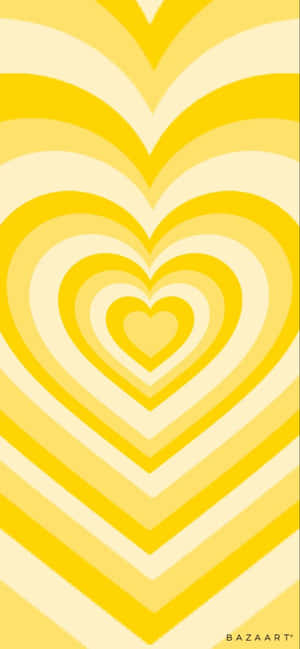 Yellow Aesthetic Phone White Heart Wallpaper