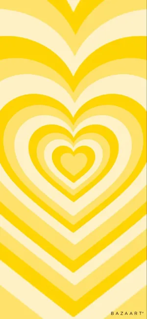 Yellow Aesthetic Phone White Heart Wallpaper