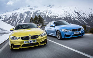 Yellow And Blue Bmw M4 Cars Wallpaper