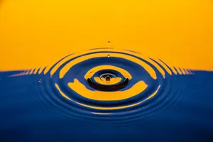 Yellow And Blue Moving Water Wallpaper