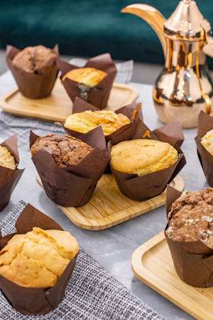 Yellow And Brown Muffins Wallpaper