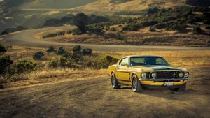 Yellow Ford Mustang Hd In The Mountains Wallpaper