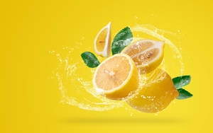 Yellow Fresh Lemon Wallpaper