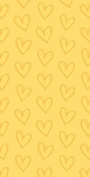 Yellow Hearts On A Yellow Background Wallpaper