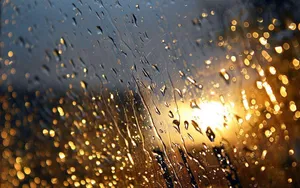 Yellow Lit Glass Most Beautiful Rain Wallpaper
