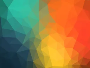Yellow, Orange, And Teal Polygon Art Wallpaper