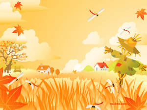 Yellow-orange Landscape Clipart Wallpaper
