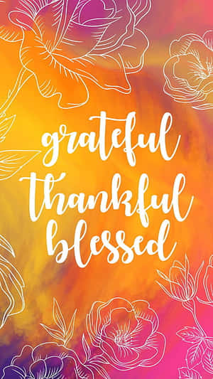 Yellow Pink Gratitude Quote Wallpaper