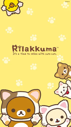 Yellow Rilakkuma Cat Wallpaper