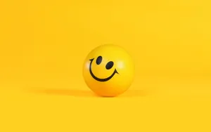 Yellow Smiley Ball 3d Android Phone Wallpaper