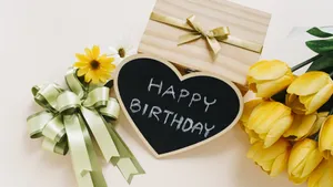 Yellow Tulips Happy Birthday Flower Wallpaper