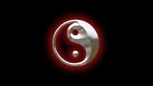 Yin Yang 4k Glowing Red Metal Wallpaper