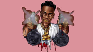 Ynw Melly Cartoon Art Wallpaper