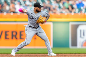 Yoan Moncada With Baseball Mitt Wallpaper