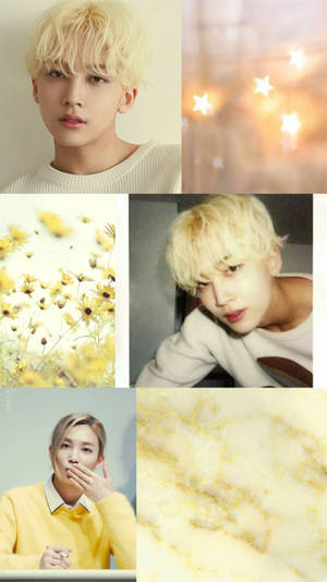 Yoon Jeonghan Yellow Collage Wallpaper