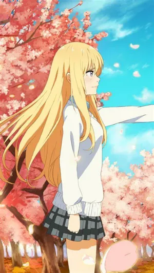 Your Lie In April Iphone Kaori Miyazono Blossoms Pictures Wallpaper