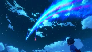 Your Name Anime Comet Scene Wallpaper