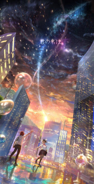 Your Name Iphone City Meteors Wallpaper