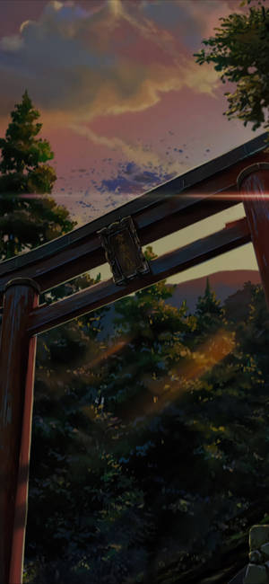 Your Name Iphone Torii Sunset Wallpaper