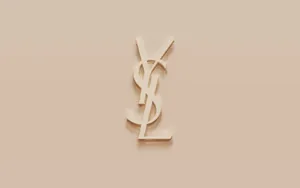 Ysl Logo Beige Art Wallpaper