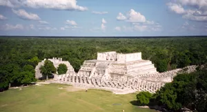 Yucatan Warriors Temple Overhead Wallpaper