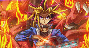 Yugi On Fire Wallpaper