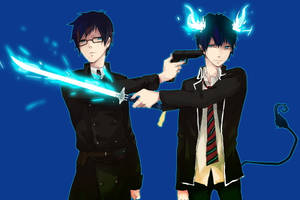 Yukio And Rin From Blue Exorcist. Wallpaper