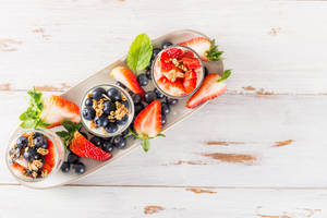 Yummy Yogurt With Berries Wallpaper