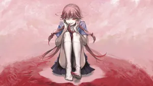 Yuno Gasai On The Ground Wallpaper