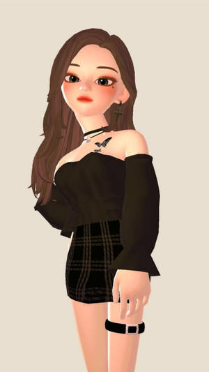 Zepeto Beautiful Girl Model In Lbd Wallpaper