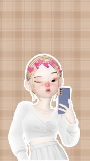 Zepeto Cute Girl With Pouty Lips Wallpaper
