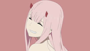 Zero Two Aesthetic Grinning Wallpaper