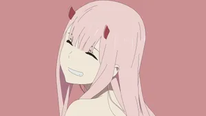 Zero Two Aesthetic Grinning Wallpaper