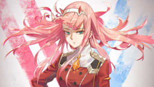 Zero Two Aesthetic Wavy Hair Wallpaper