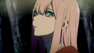 Zero Two Cruising In Her Iconic Red Dress Wallpaper