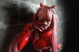 Zero Two Looking Smolderingly In Her Sexy Cosplay. Wallpaper