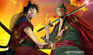 Zoro And Luffy One Piece Wano 4k Fanart Wallpaper