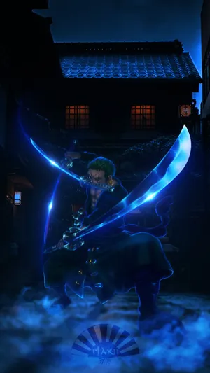 Zoro From One Piece Blue Wallpaper