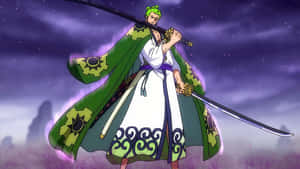 Zoro Wano Green Coat Wallpaper